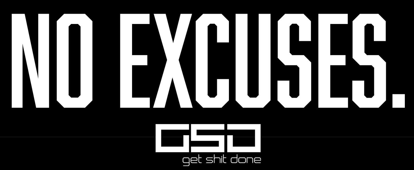 No Excuses-Black Glossy Mug