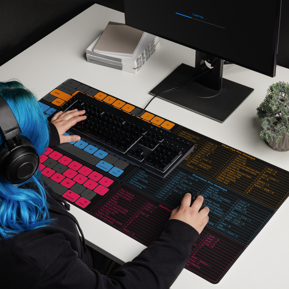 Video Editing Hotkey Desk Mat