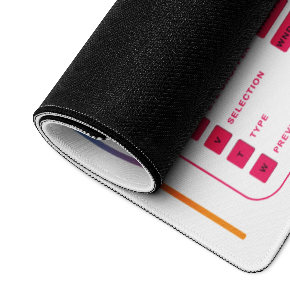 Graphic Designer Hotkey Desk Mat For PC - White Shortcut Desk Mat