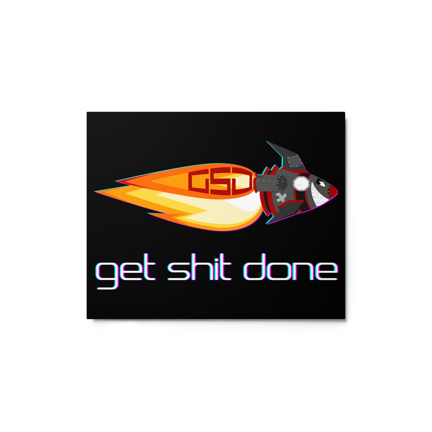 GSD Rocket Profile- Black Metal Print