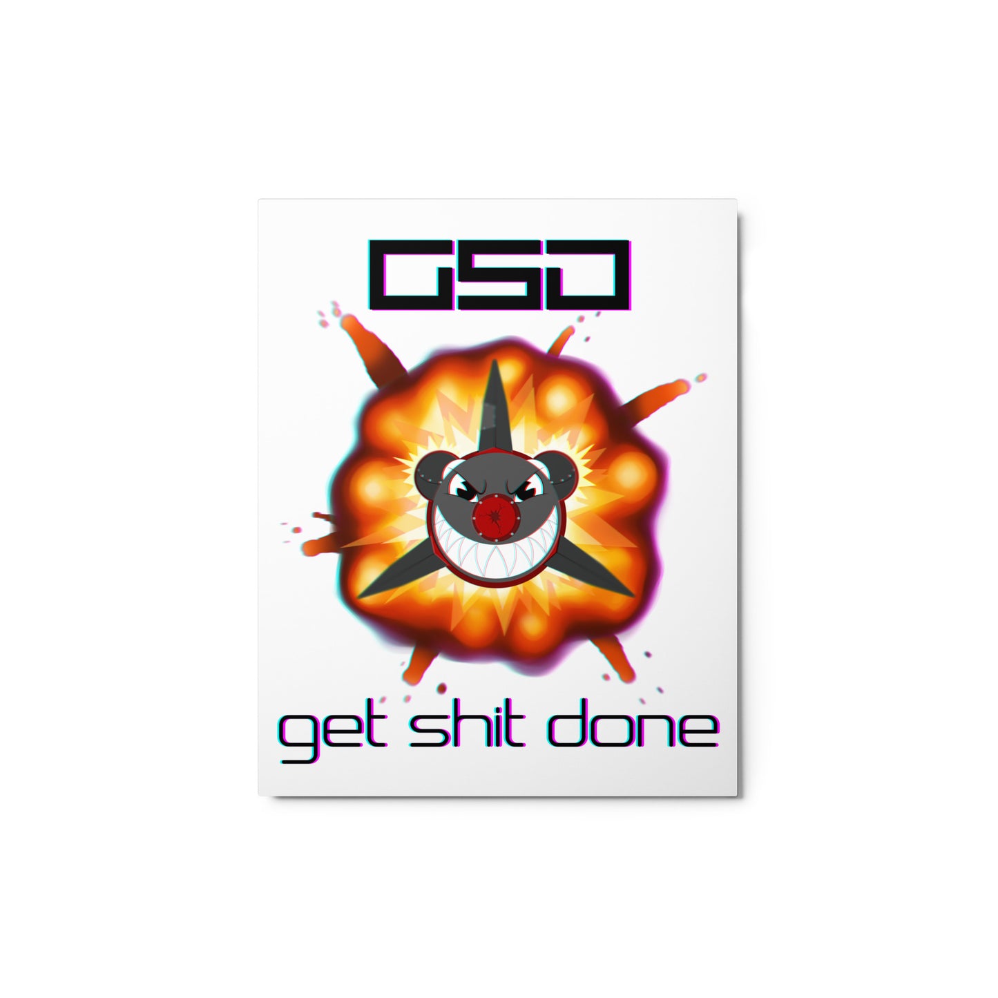 GSD Rocket Explosion- White Metal Print