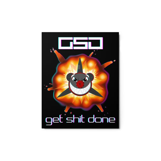 GSD Rocket Explosion- Black Metal Print