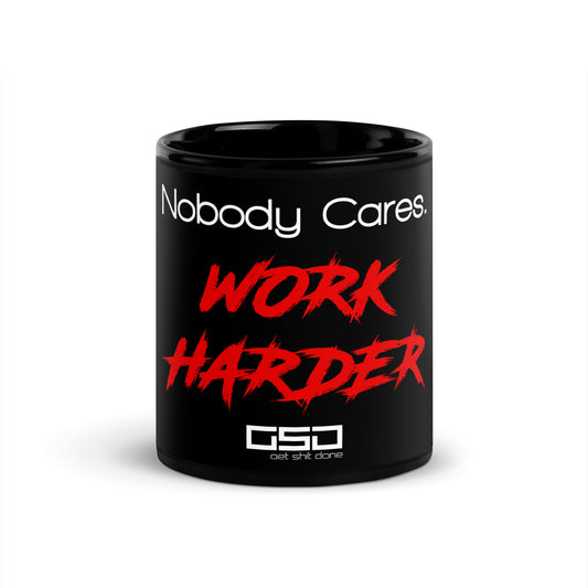 Work Harder-Black Glossy Mug