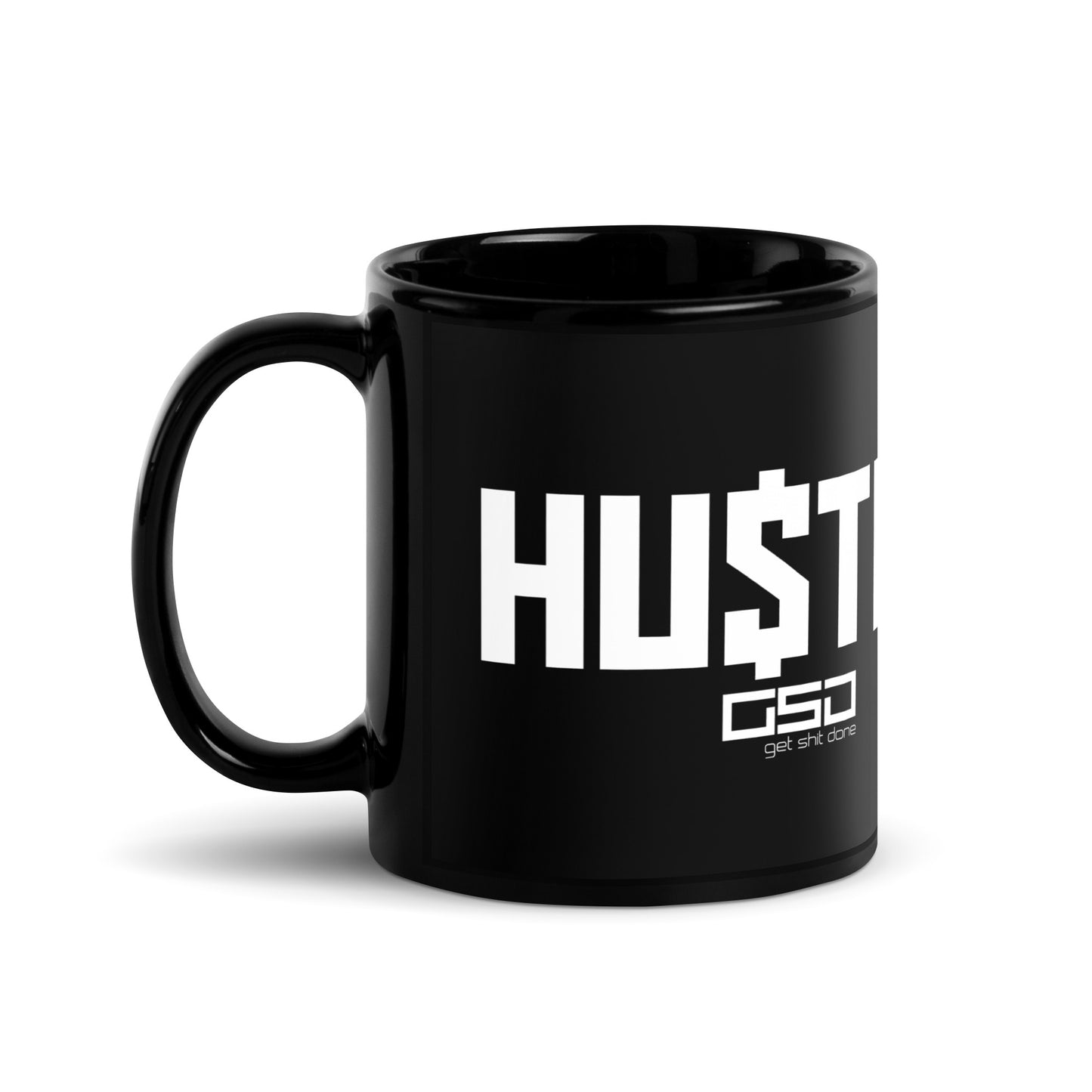 HU$LE-Black Glossy Mug