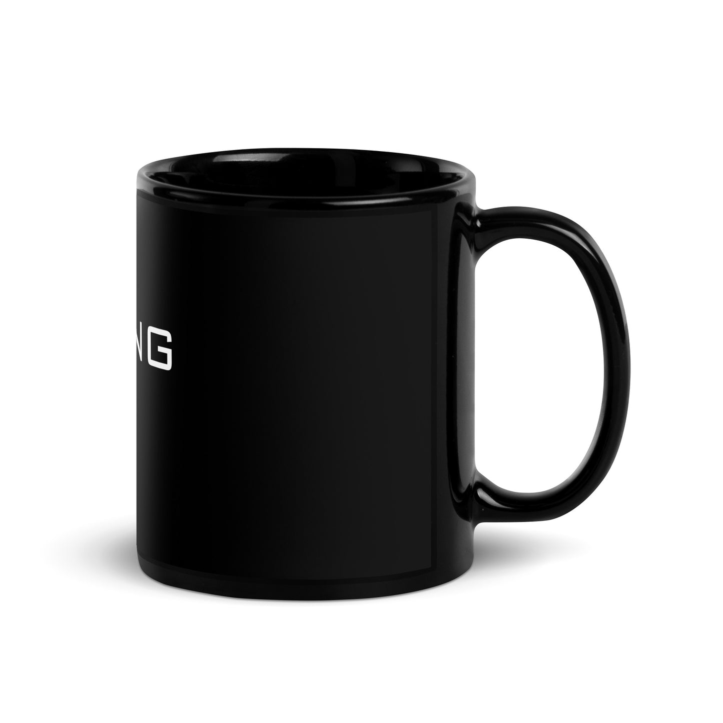 Do Something First-Black Glossy Mug