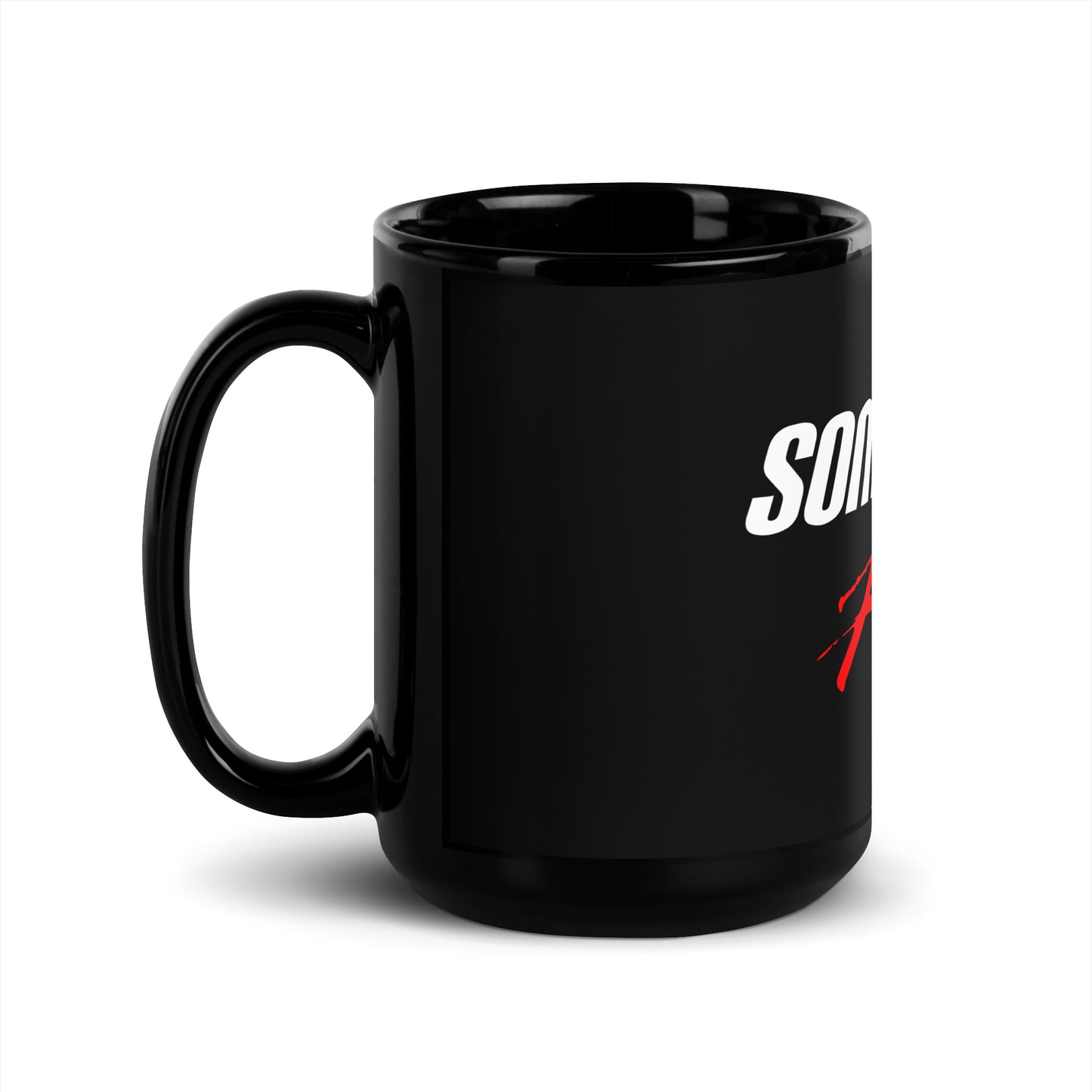 Do Something First-Black Glossy Mug