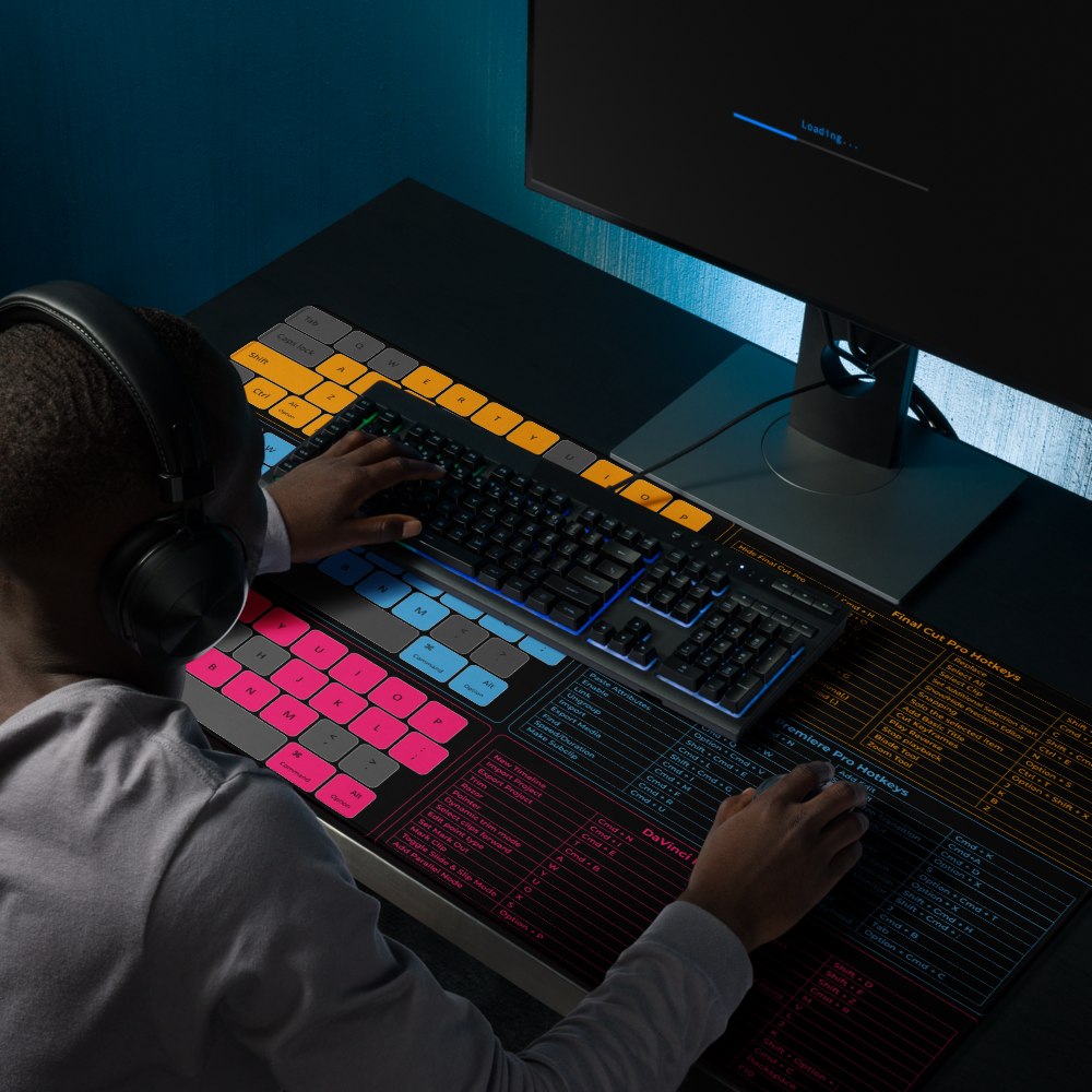 Video Editing Hotkey Desk Mat