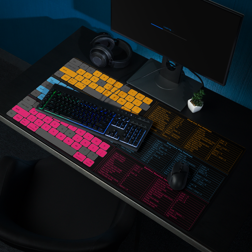 Video Editing Hotkey Desk Mat