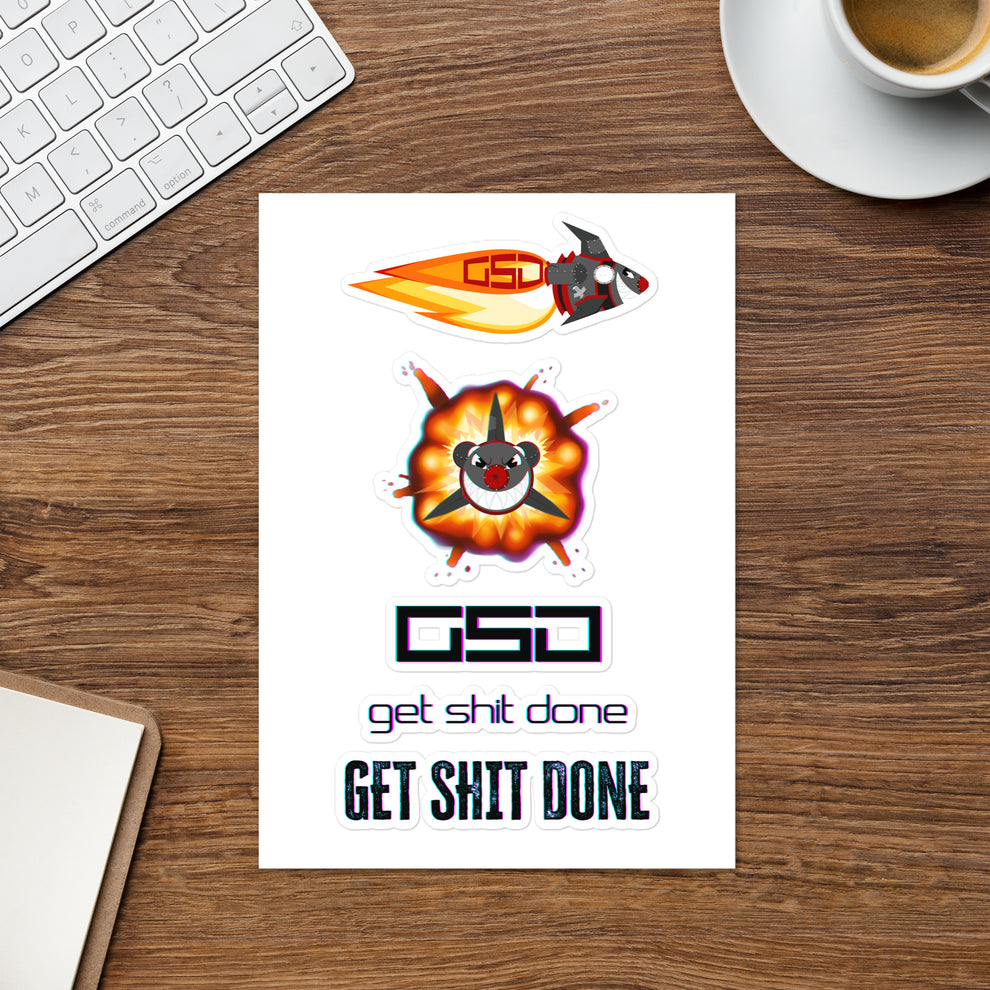Rocket - GSD Sticker sheet – GSD Apparel - Get Shit Done Clothing And Gear