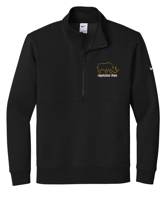 Nike Fleece Quarter Zip - Embroidered Reputation Rhino Logo