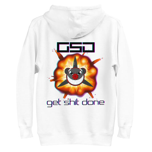 Double Sided Rocket GSD- White Unisex Hoodie
